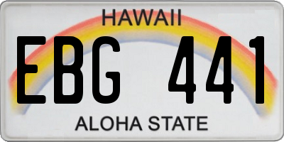 HI license plate EBG441