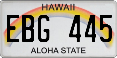HI license plate EBG445