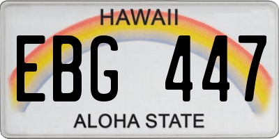 HI license plate EBG447