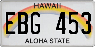 HI license plate EBG453