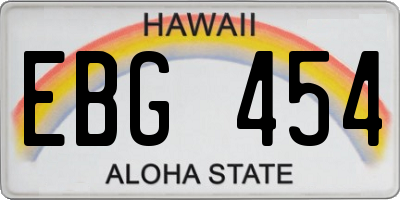 HI license plate EBG454