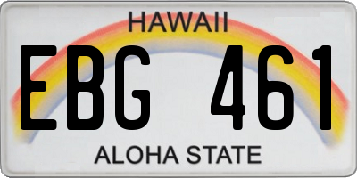 HI license plate EBG461