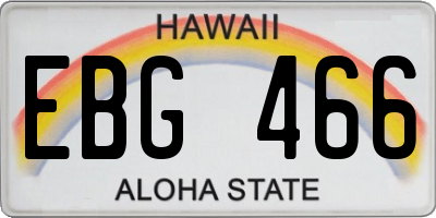 HI license plate EBG466