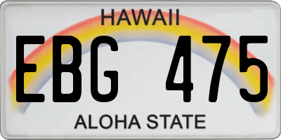 HI license plate EBG475
