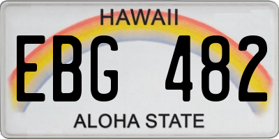 HI license plate EBG482