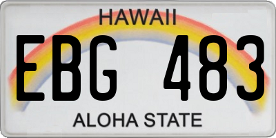 HI license plate EBG483