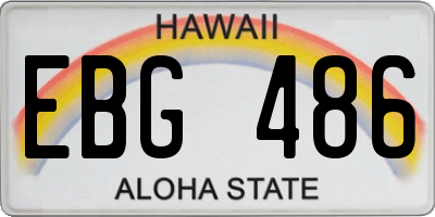 HI license plate EBG486