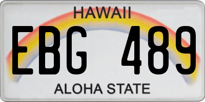 HI license plate EBG489