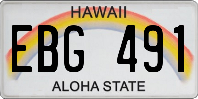 HI license plate EBG491