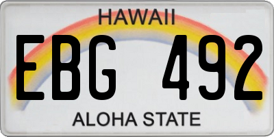 HI license plate EBG492