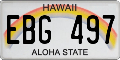 HI license plate EBG497