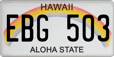 HI license plate EBG503