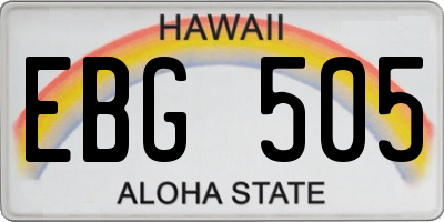 HI license plate EBG505
