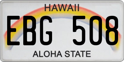 HI license plate EBG508