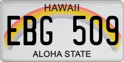 HI license plate EBG509