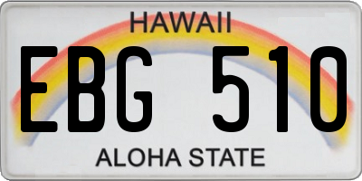 HI license plate EBG510