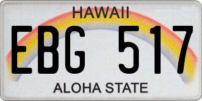 HI license plate EBG517