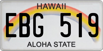 HI license plate EBG519