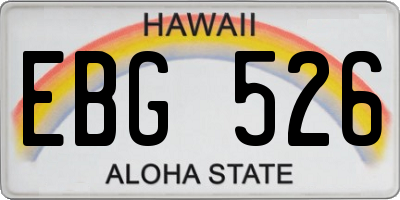 HI license plate EBG526