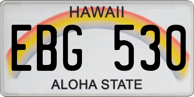 HI license plate EBG530