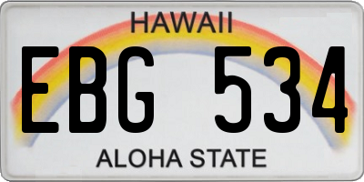 HI license plate EBG534