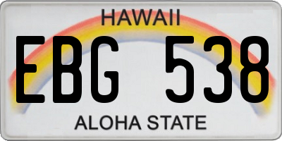 HI license plate EBG538