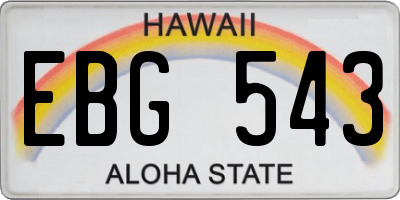 HI license plate EBG543