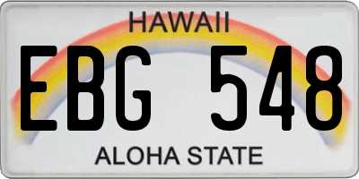 HI license plate EBG548