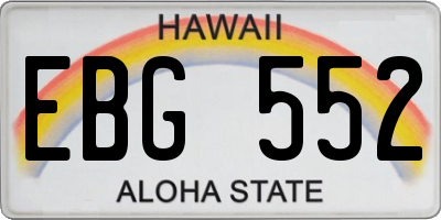 HI license plate EBG552