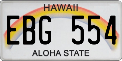 HI license plate EBG554