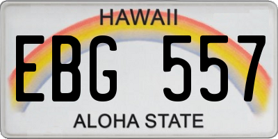 HI license plate EBG557