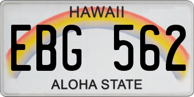 HI license plate EBG562