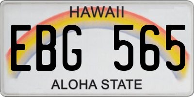 HI license plate EBG565