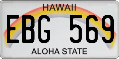 HI license plate EBG569