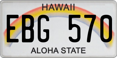HI license plate EBG570