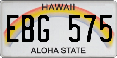 HI license plate EBG575