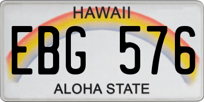 HI license plate EBG576