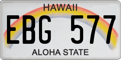 HI license plate EBG577