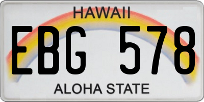 HI license plate EBG578