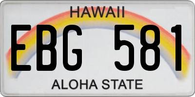 HI license plate EBG581
