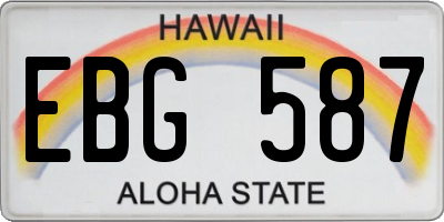 HI license plate EBG587