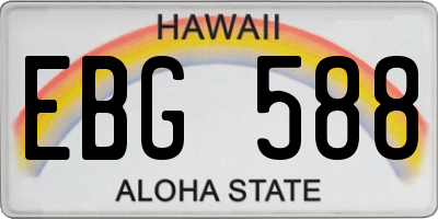 HI license plate EBG588