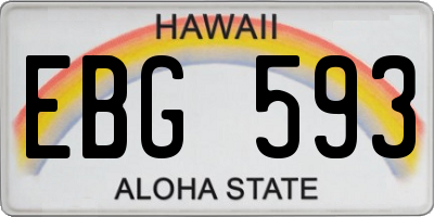 HI license plate EBG593