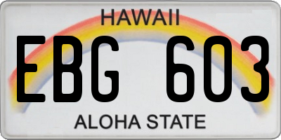 HI license plate EBG603