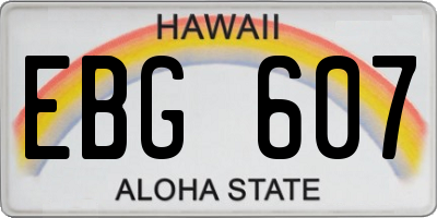 HI license plate EBG607