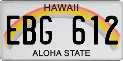 HI license plate EBG612