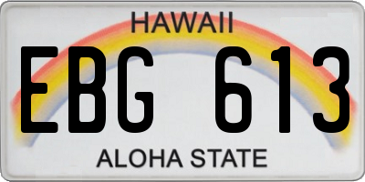 HI license plate EBG613
