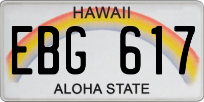 HI license plate EBG617