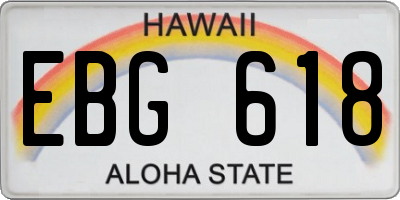 HI license plate EBG618