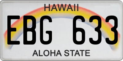 HI license plate EBG633